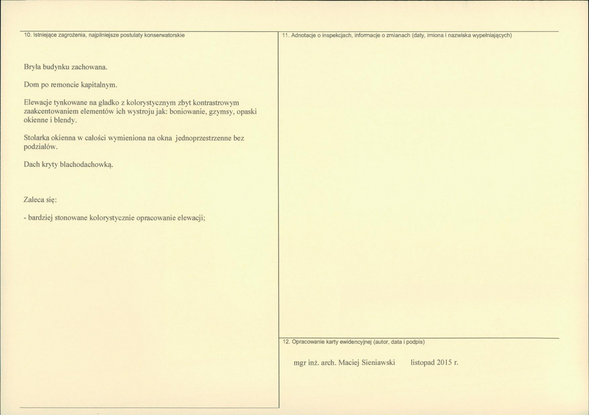 Karta obiektu niewpisanego do rejestru, skan nr 2