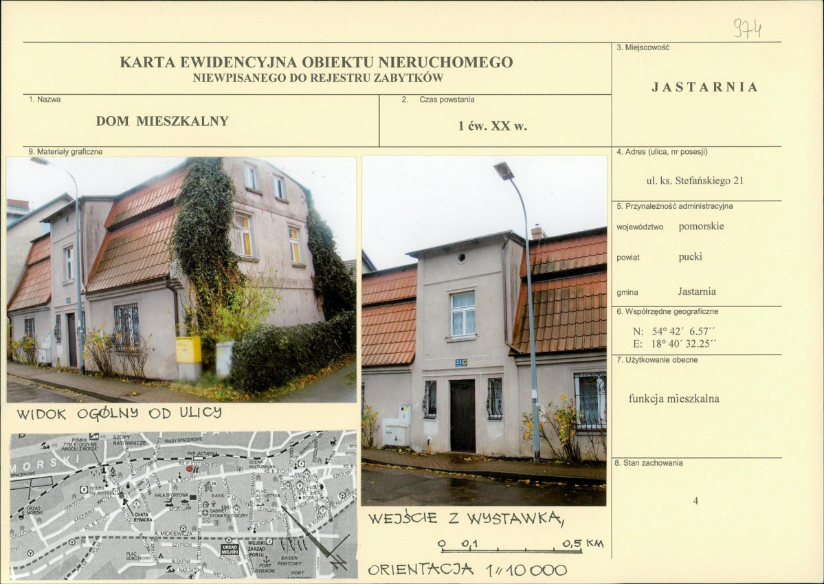 Karta obiektu niewpisanego do rejestru, skan nr 1