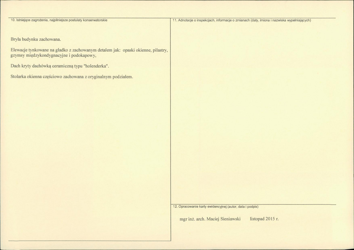 Karta obiektu niewpisanego do rejestru, skan nr 2