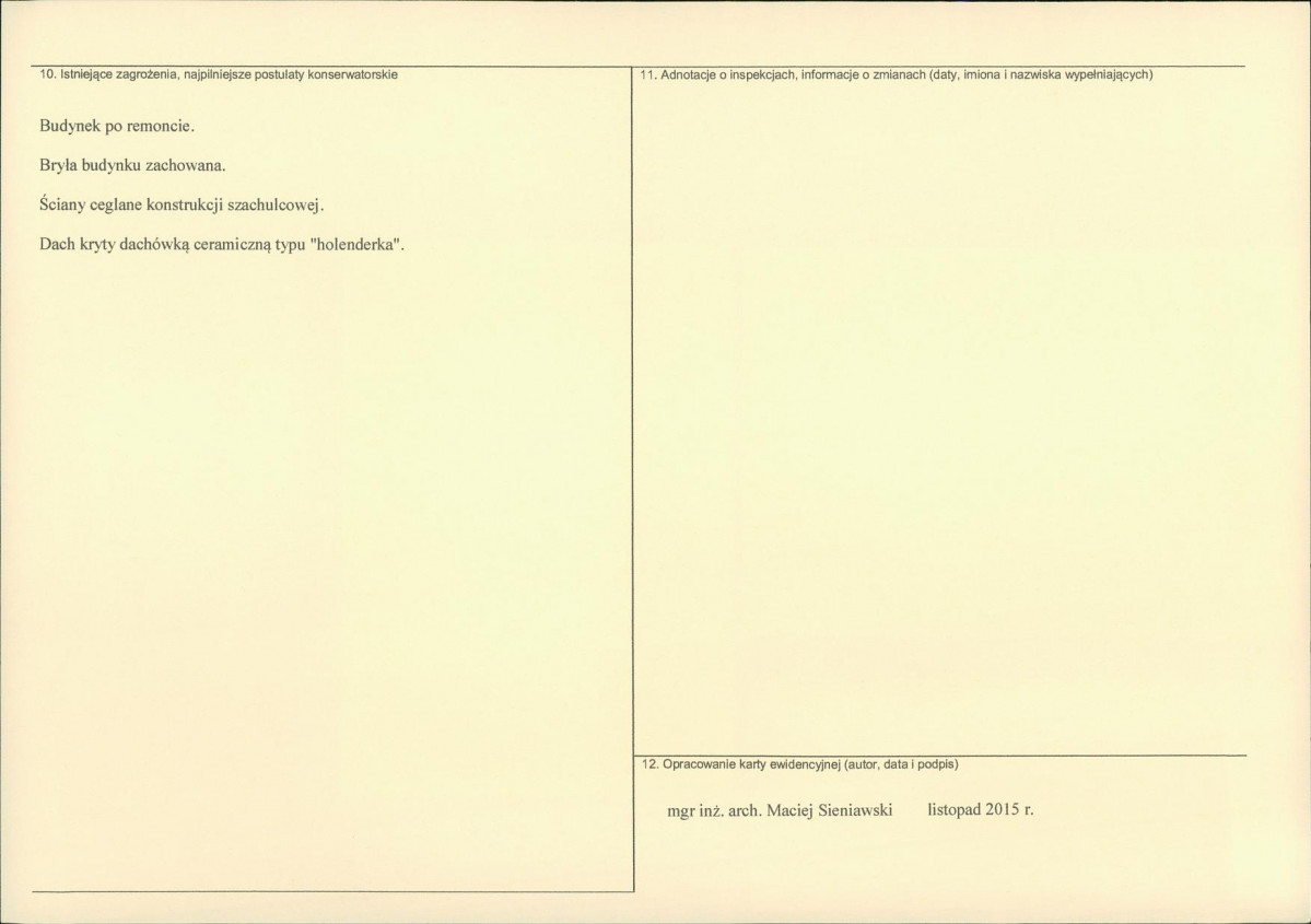 Karta obiektu niewpisanego do rejestru, skan nr 2