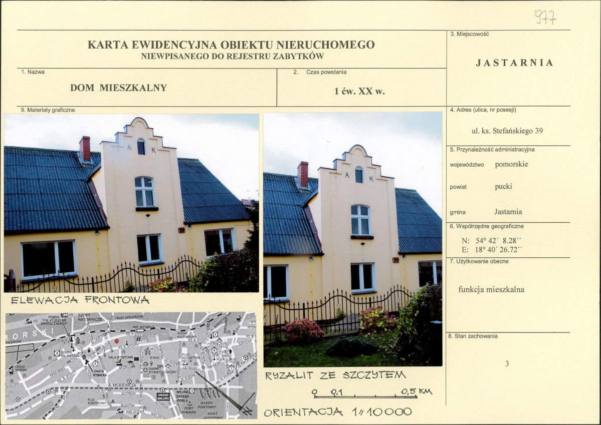 Karta obiektu niewpisanego do rejestru, skan nr 1