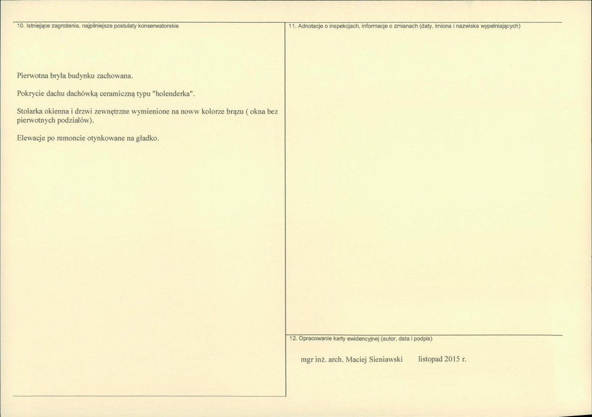 Karta obiektu niewpisanego do rejestru, skan nr 2