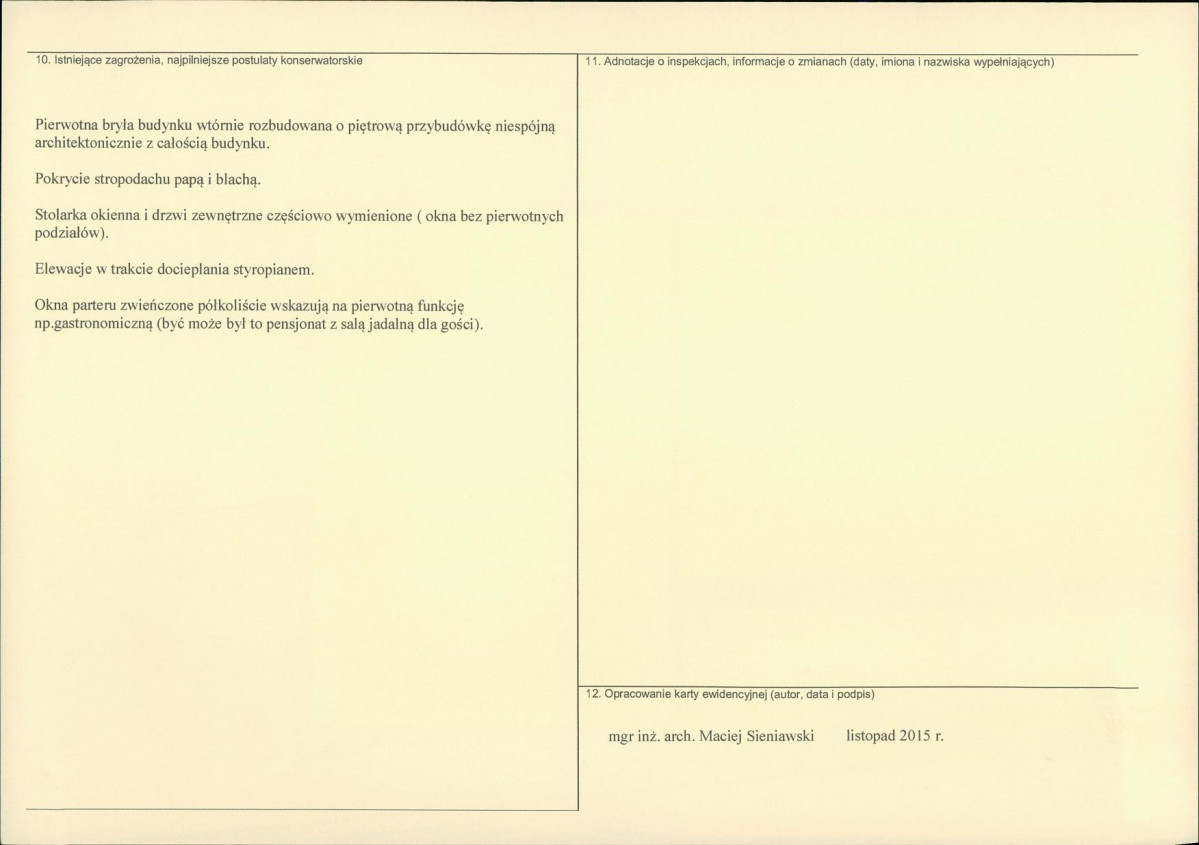Karta obiektu niewpisanego do rejestru, skan nr 2