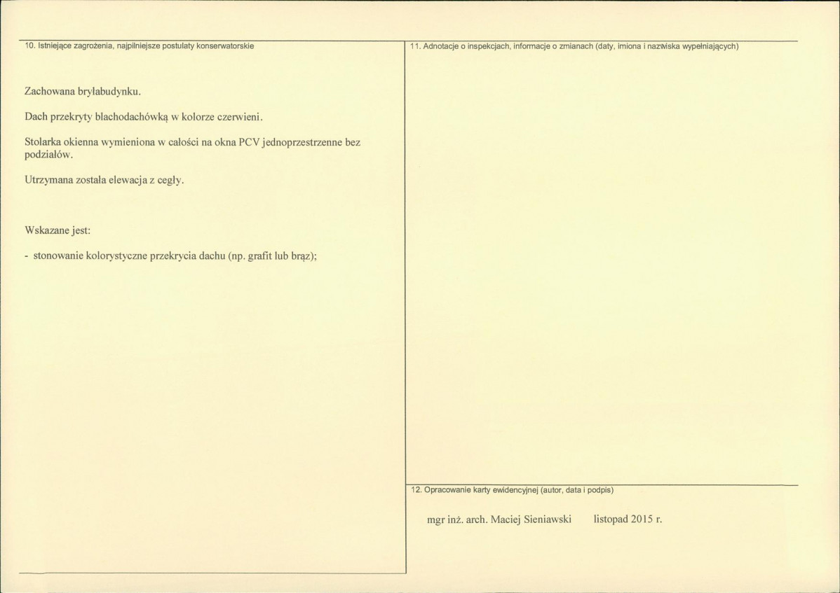 Karta obiektu niewpisanego do rejestru, skan nr 2