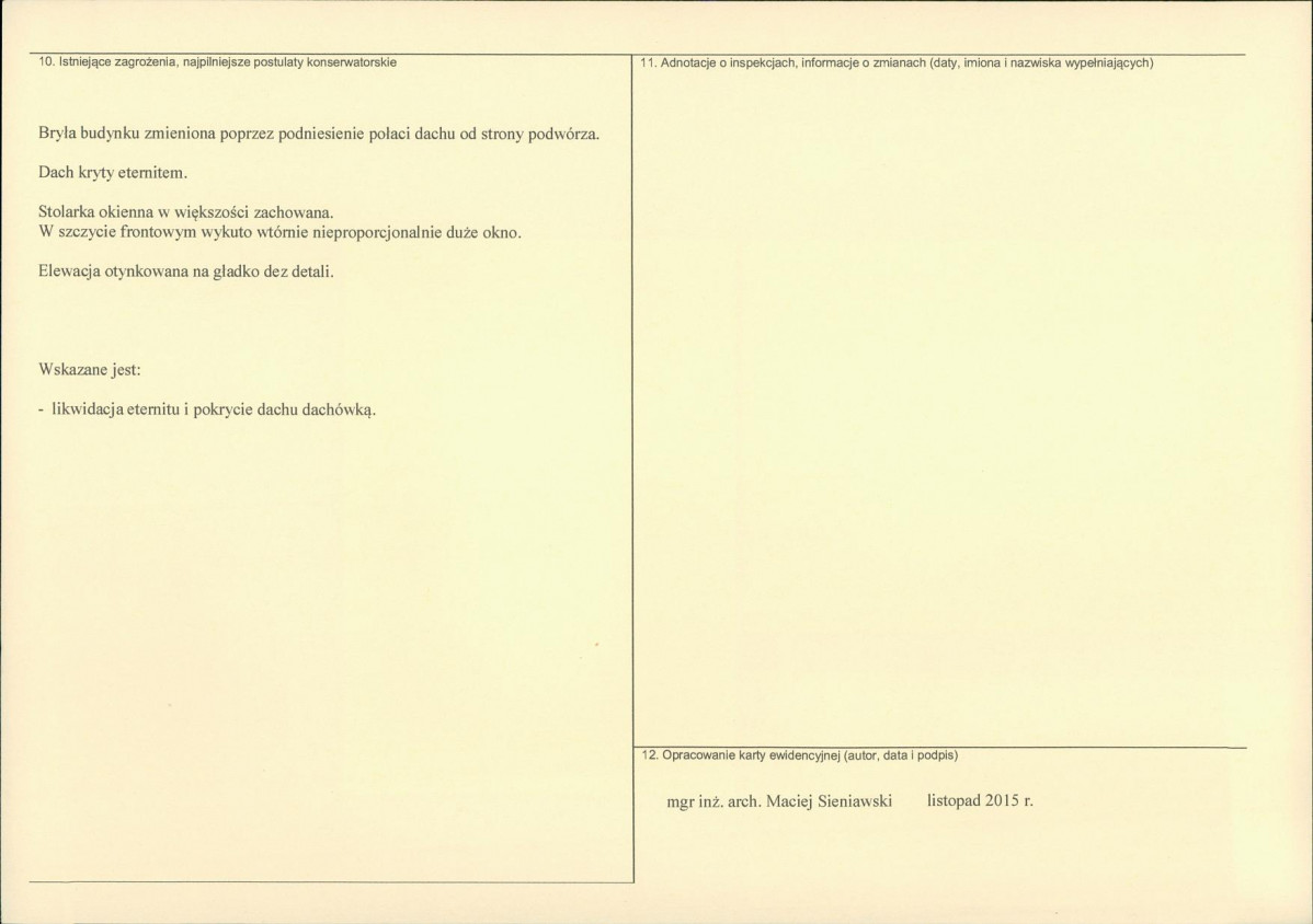 Karta obiektu niewpisanego do rejestru, skan nr 2