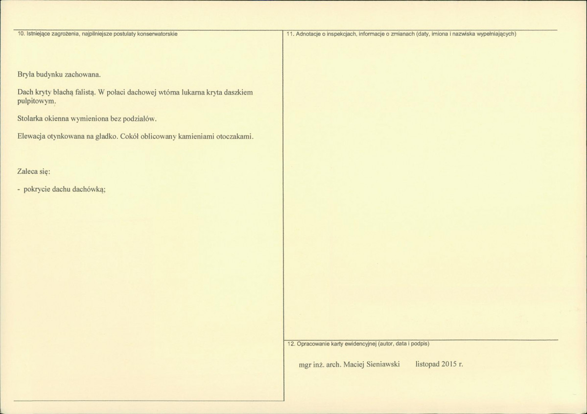 Karta obiektu niewpisanego do rejestru, skan nr 2