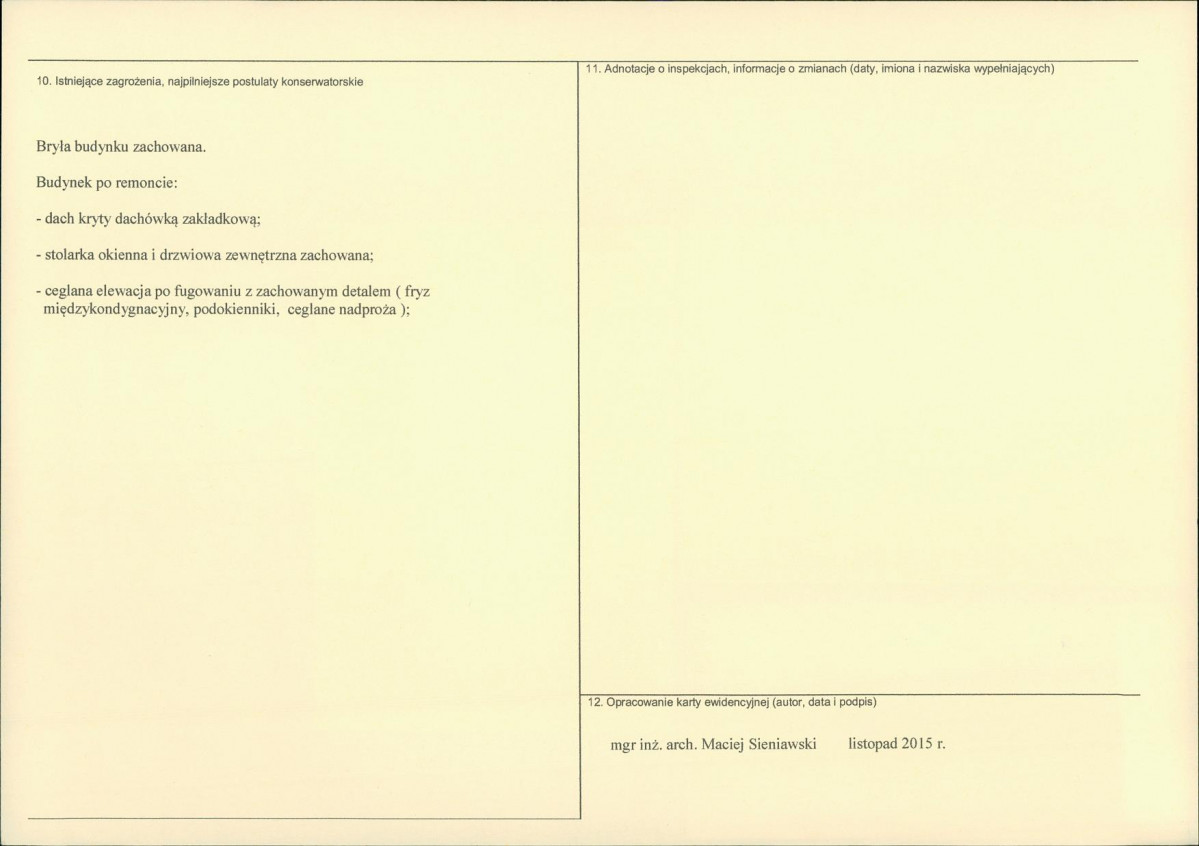 Karta obiektu niewpisanego do rejestru, skan nr 2