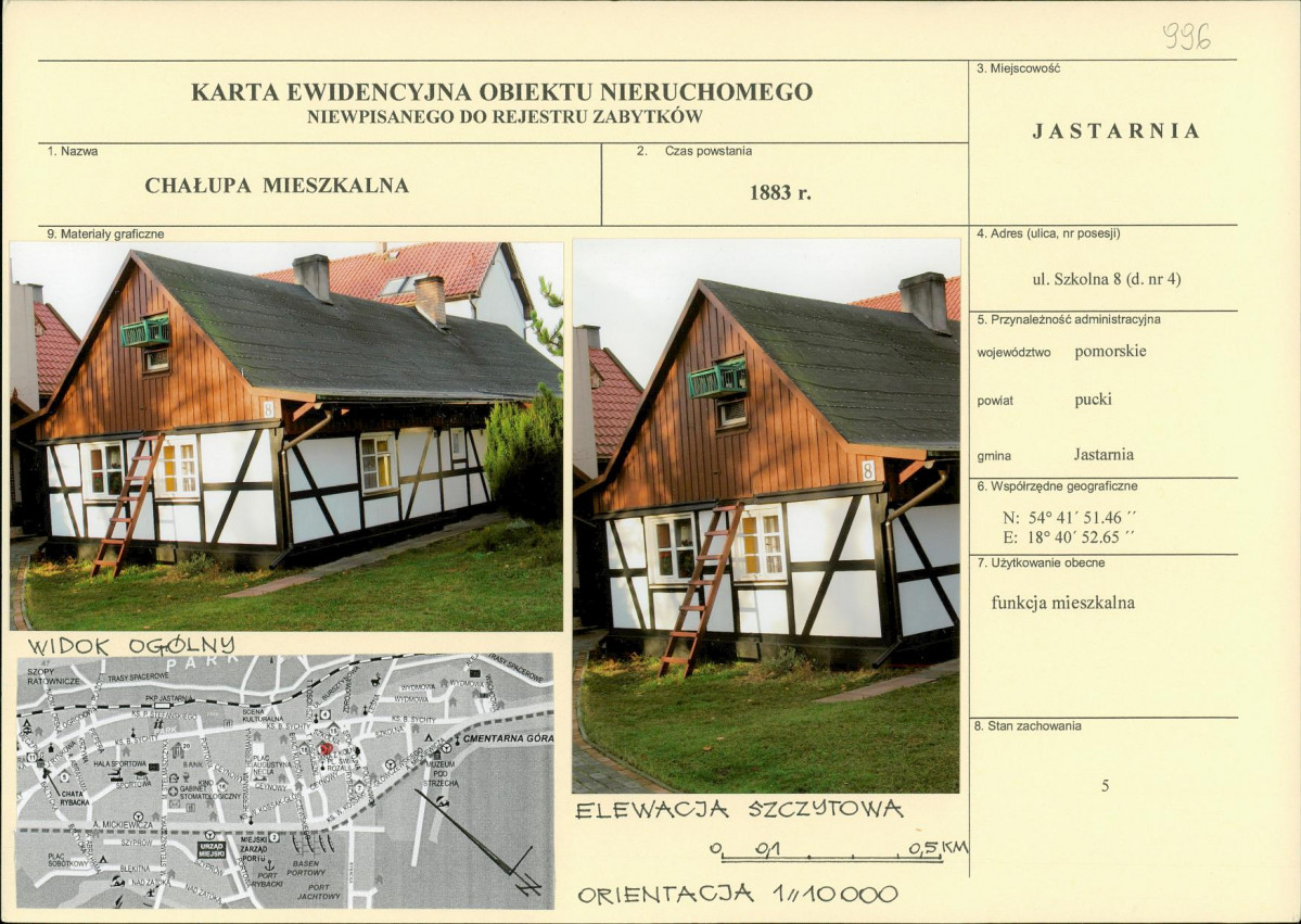 Karta obiektu niewpisanego do rejestru, skan nr 1