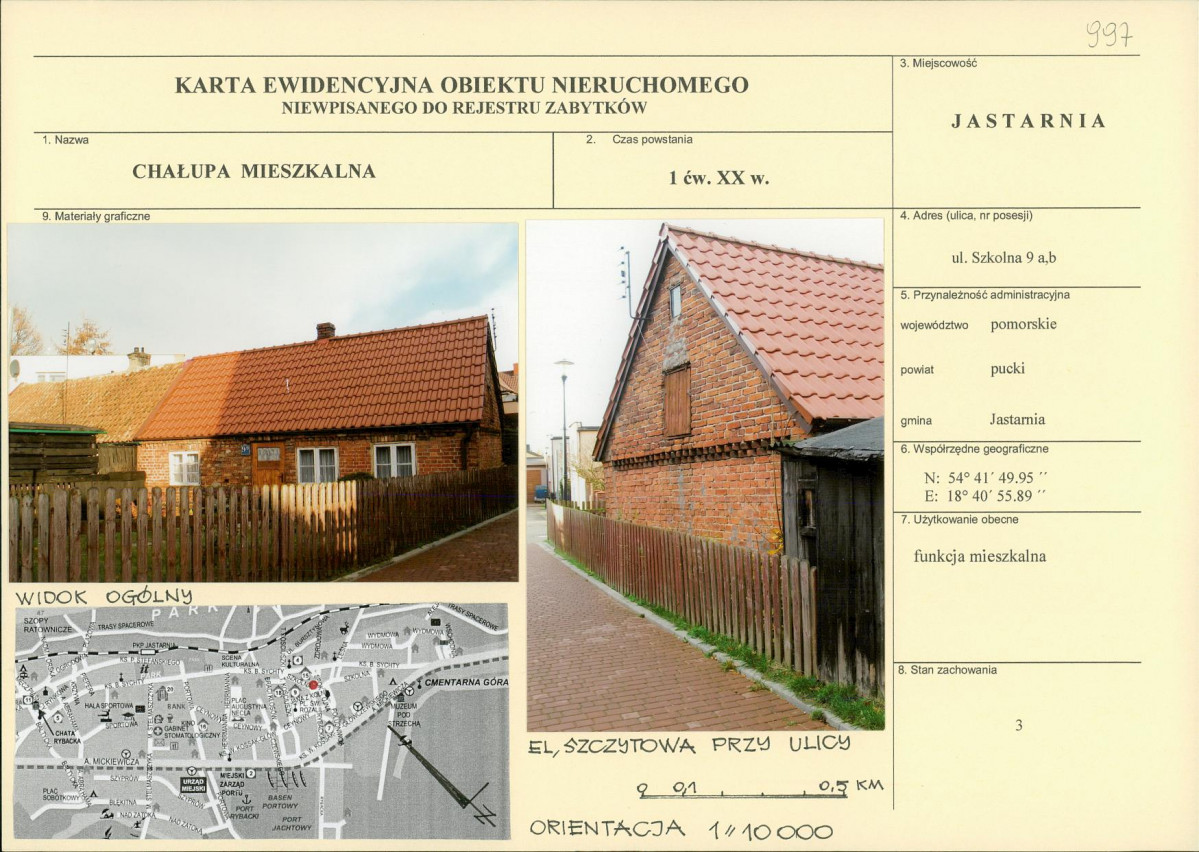 Karta obiektu niewpisanego do rejestru, skan nr 1