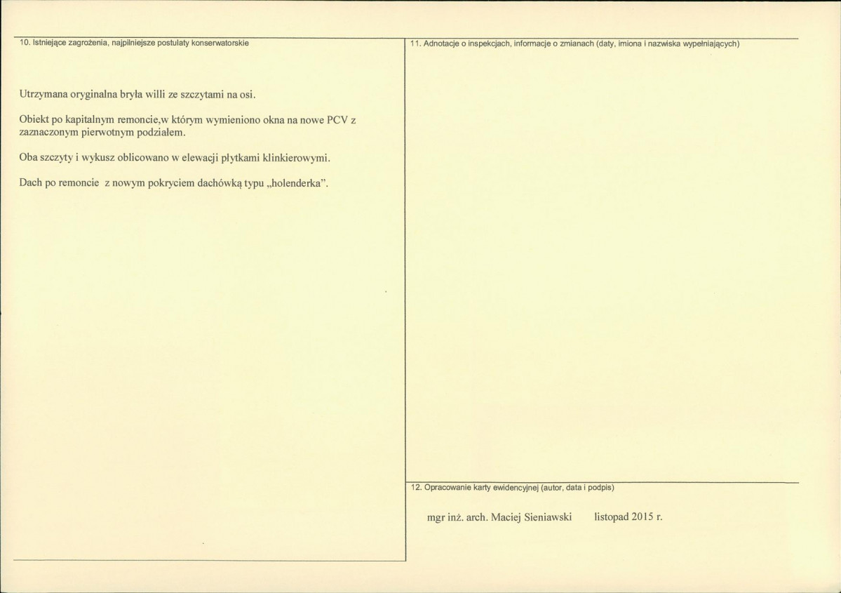 Karta obiektu niewpisanego do rejestru, skan nr 2