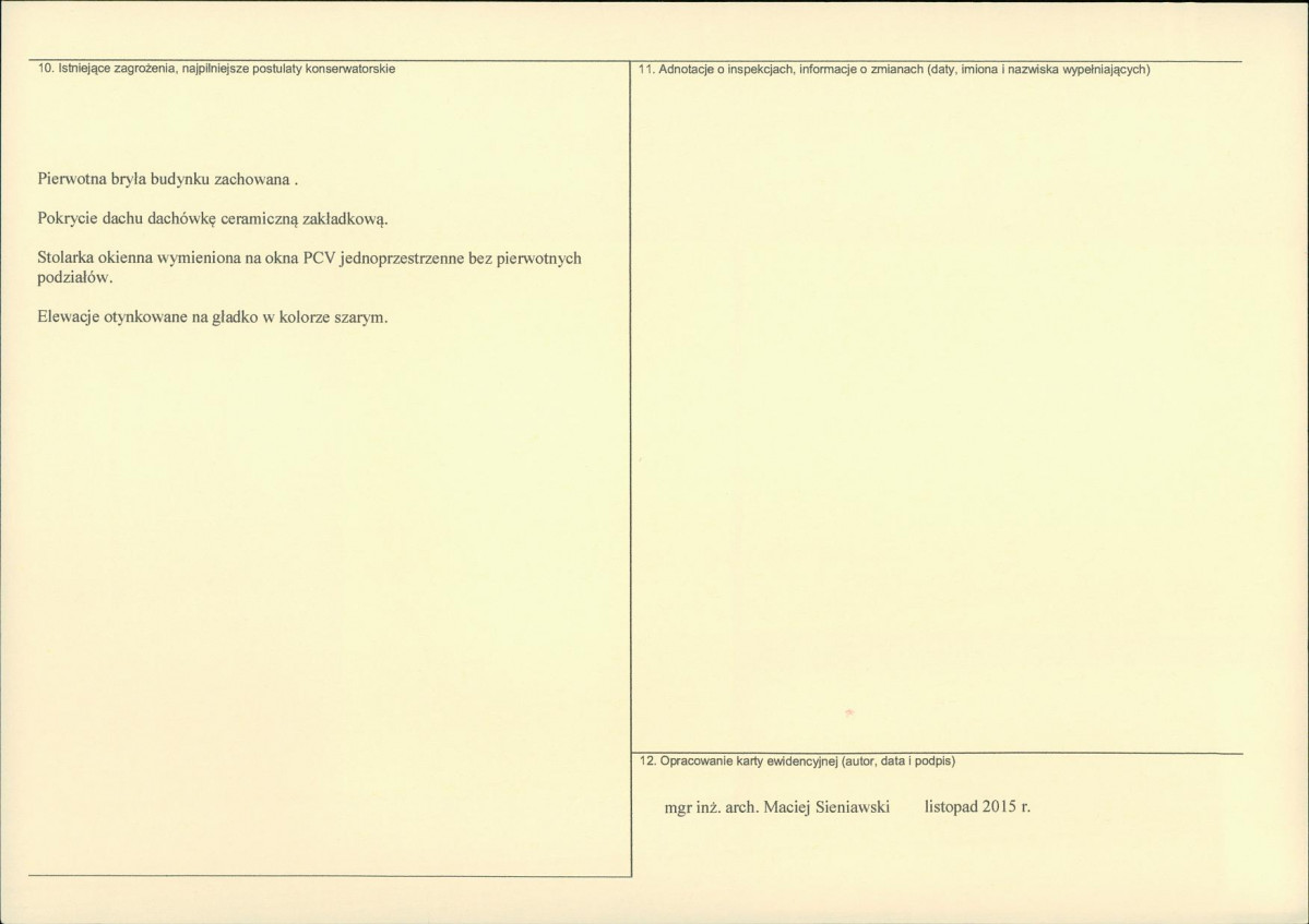 Karta obiektu niewpisanego do rejestru, skan nr 2