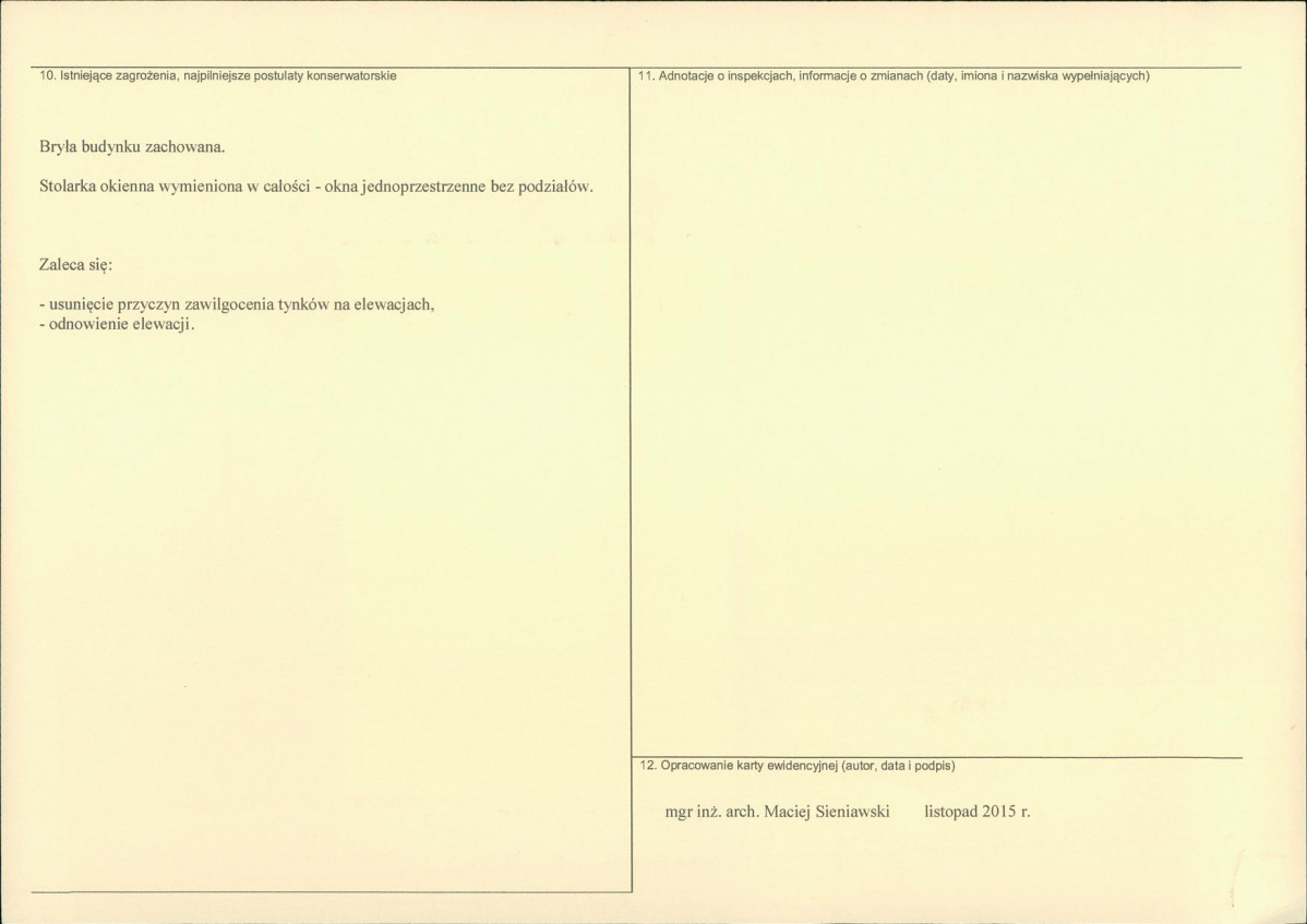 Karta obiektu niewpisanego do rejestru, skan nr 2