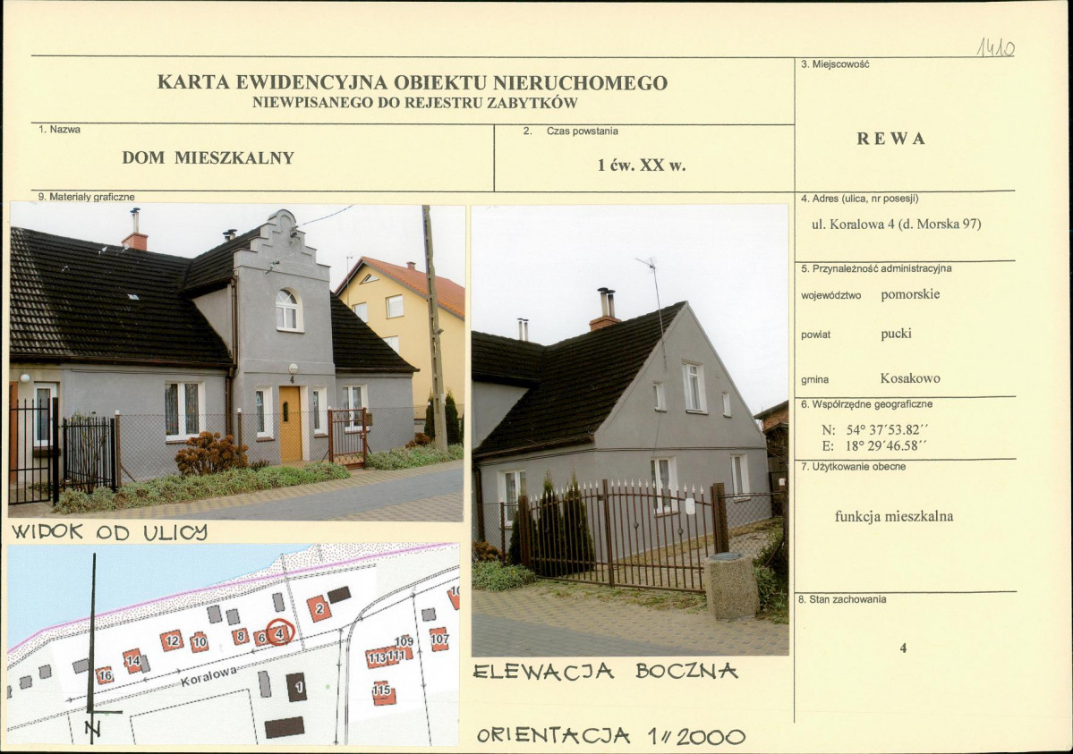 Karta obiektu niewpisanego do rejestru, skan nr 1