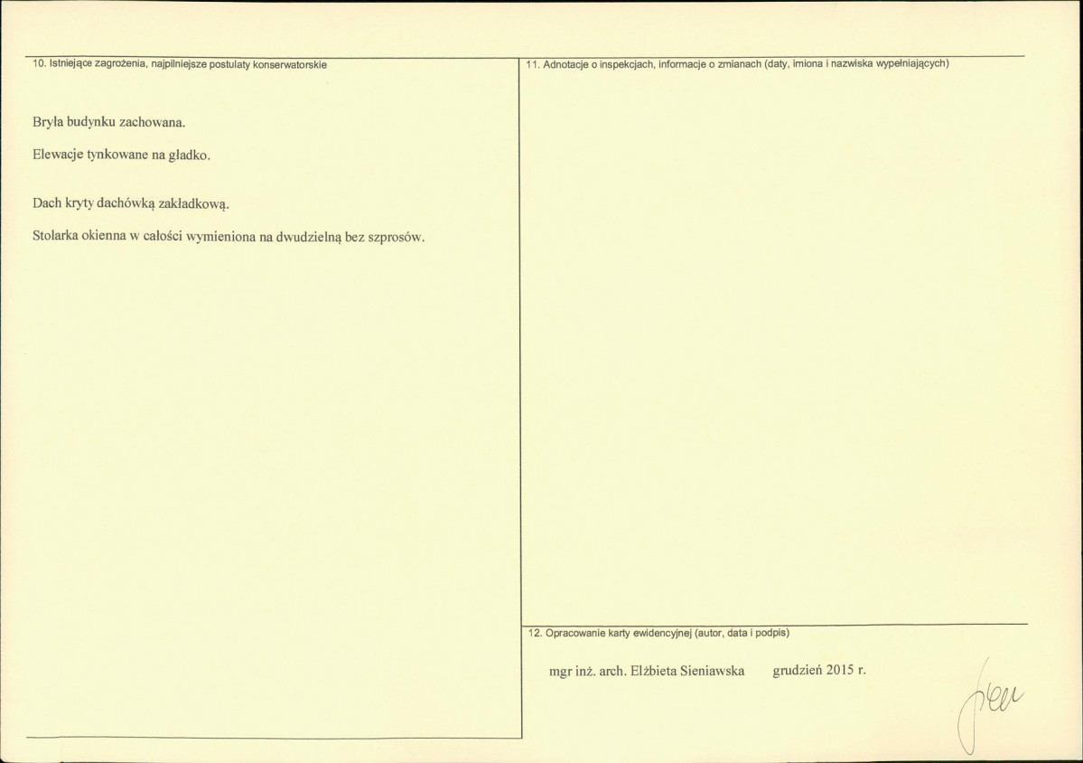 Karta obiektu niewpisanego do rejestru, skan nr 2