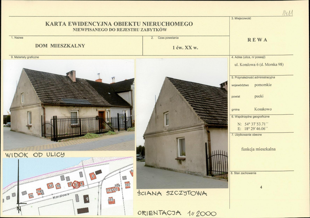 Karta obiektu niewpisanego do rejestru, skan nr 1
