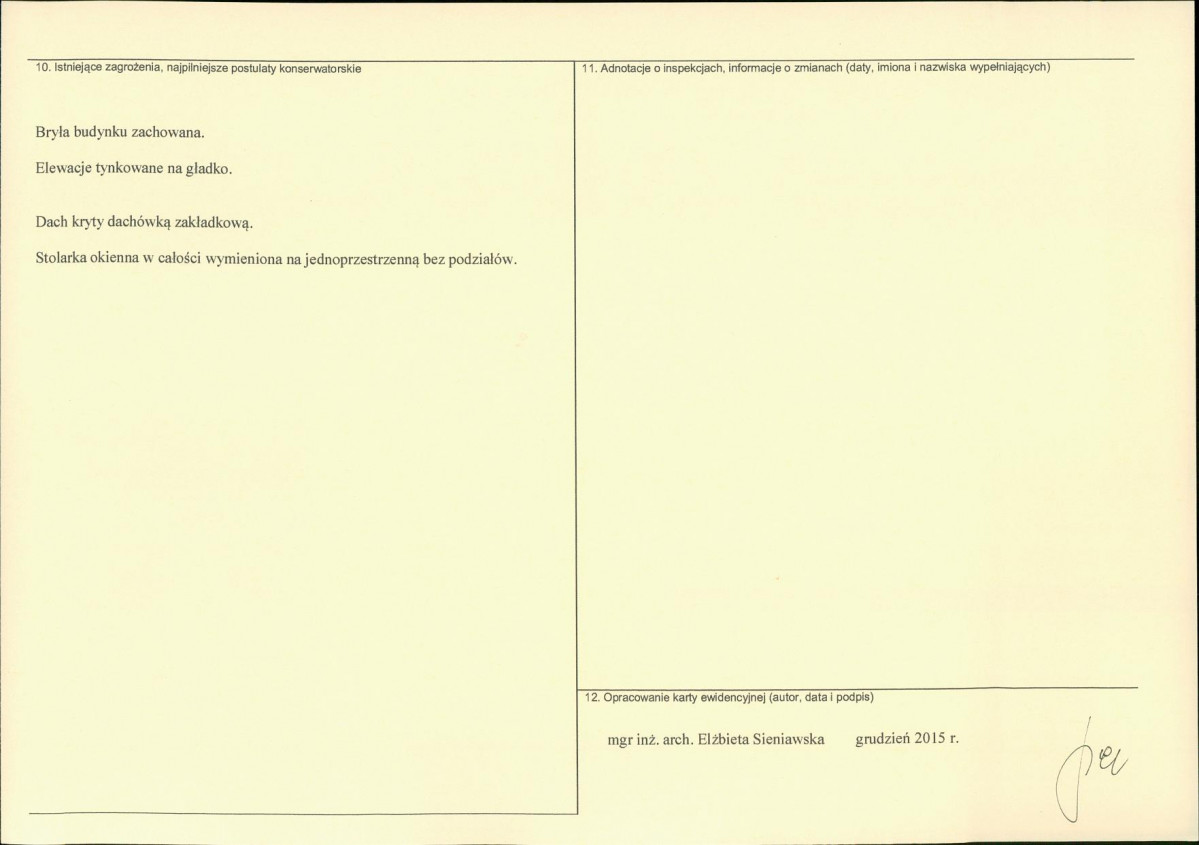 Karta obiektu niewpisanego do rejestru, skan nr 2