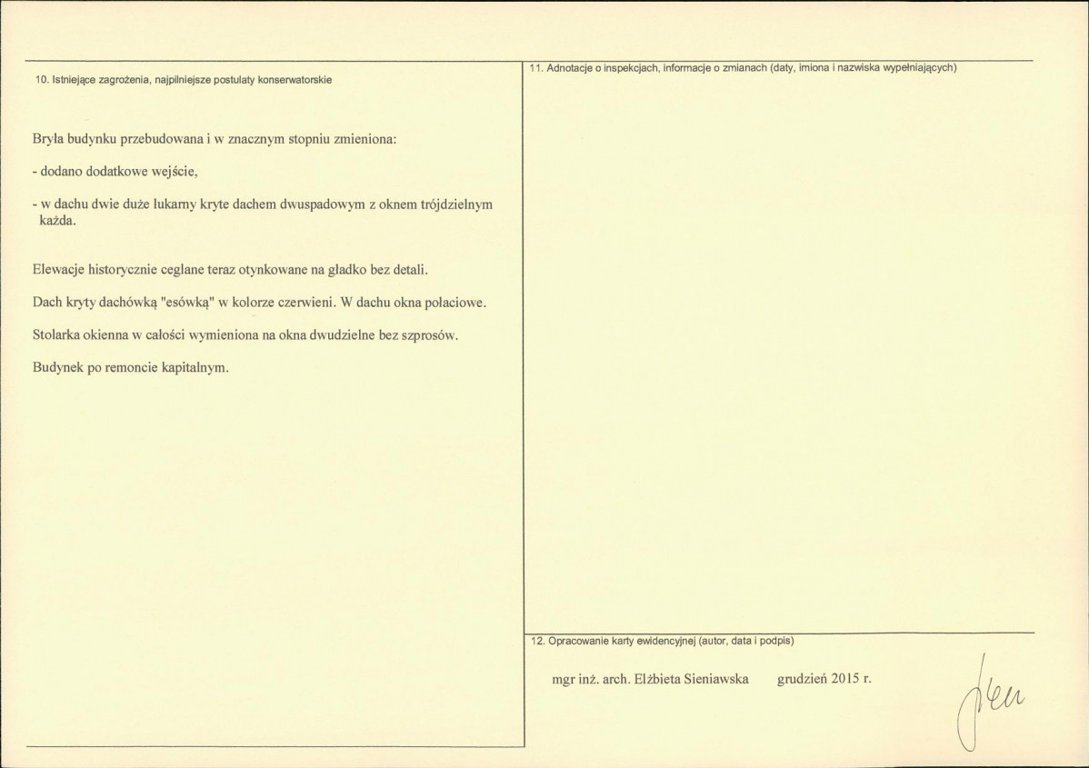 Karta obiektu niewpisanego do rejestru, skan nr 2
