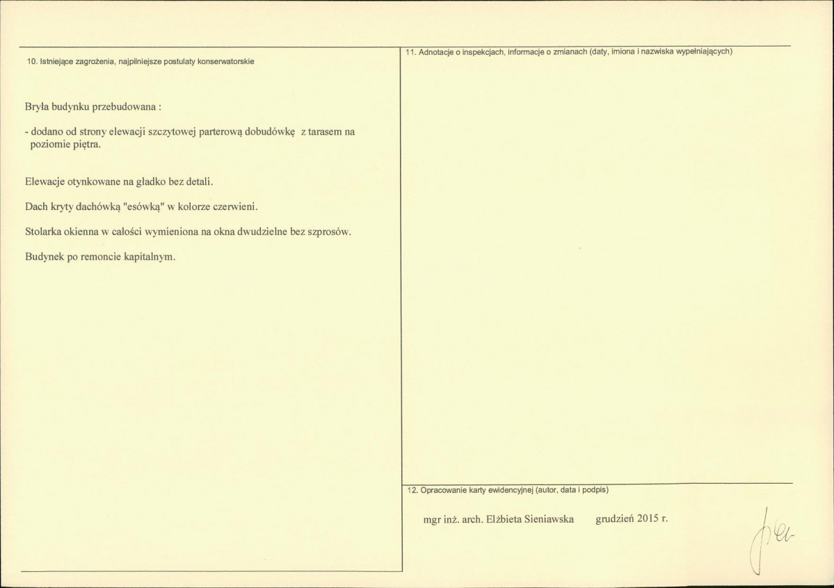 Karta obiektu niewpisanego do rejestru, skan nr 2