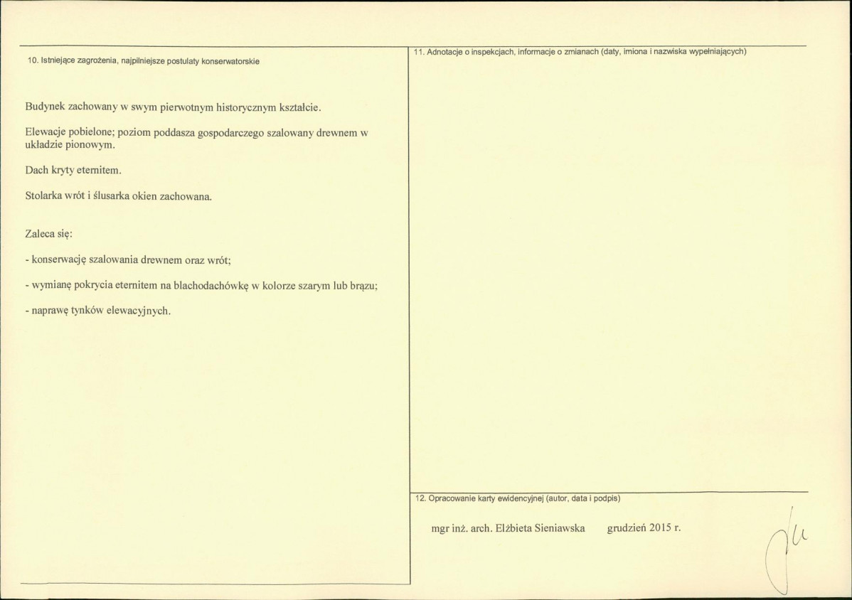 Karta obiektu niewpisanego do rejestru, skan nr 2