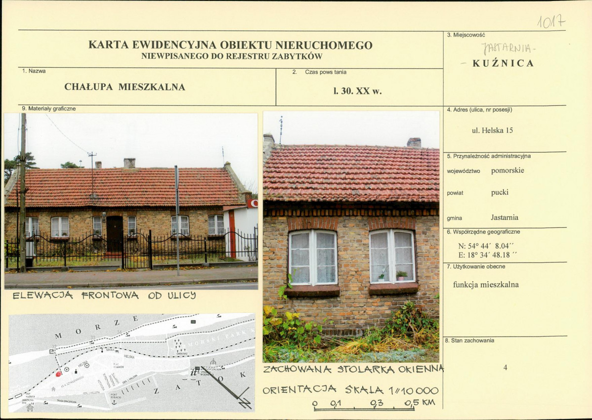 Karta obiektu niewpisanego do rejestru, skan nr 1