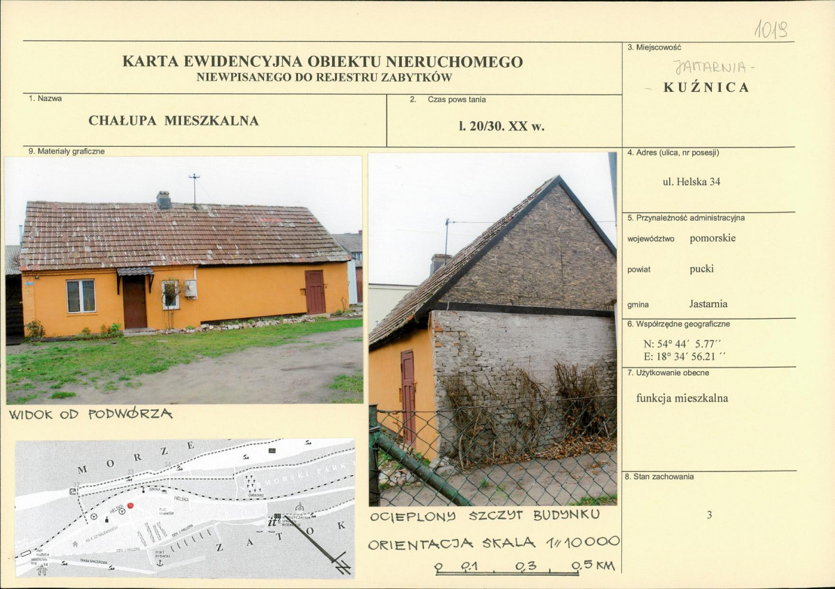 Karta obiektu niewpisanego do rejestru, skan nr 1