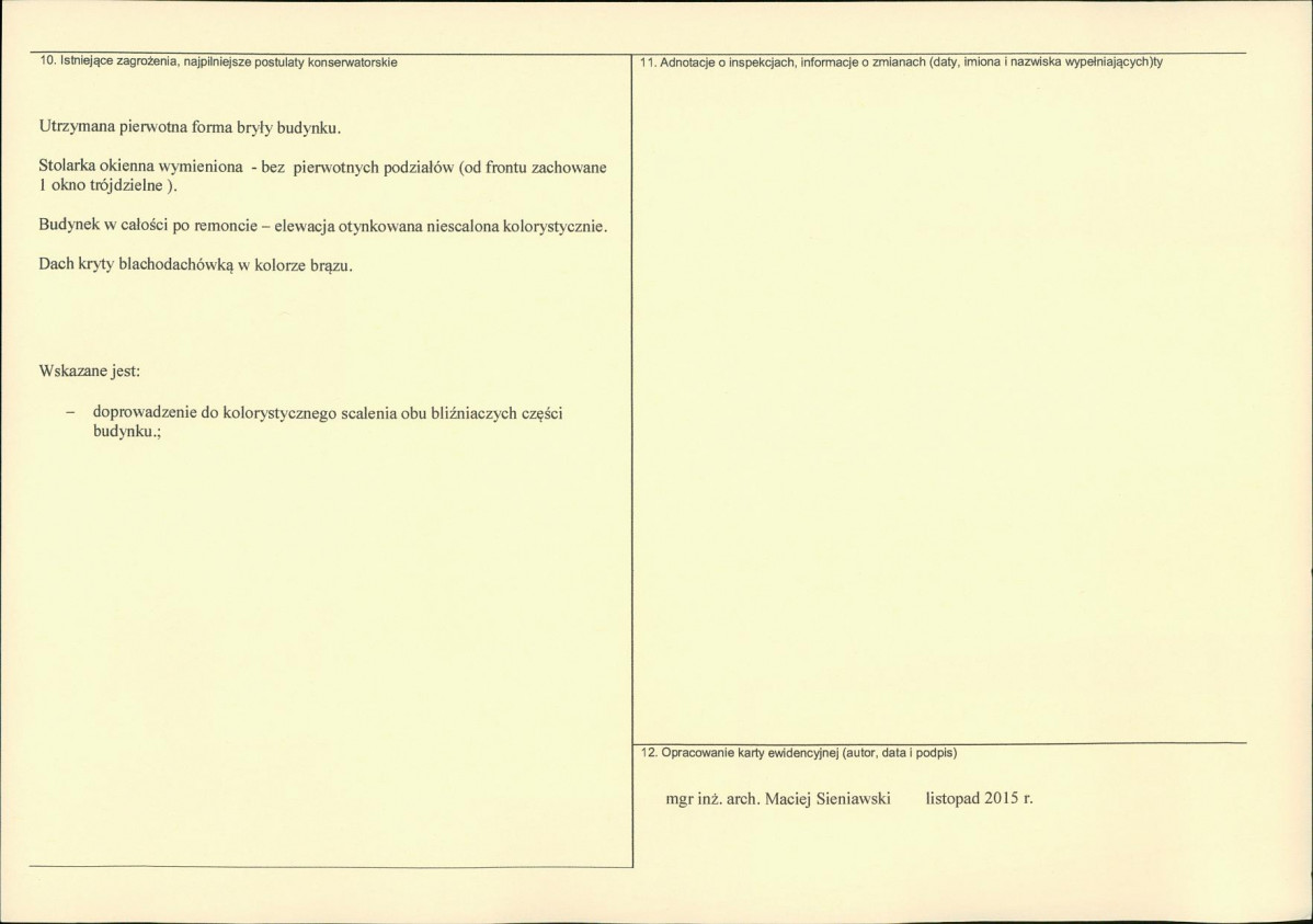 Karta obiektu niewpisanego do rejestru, skan nr 2