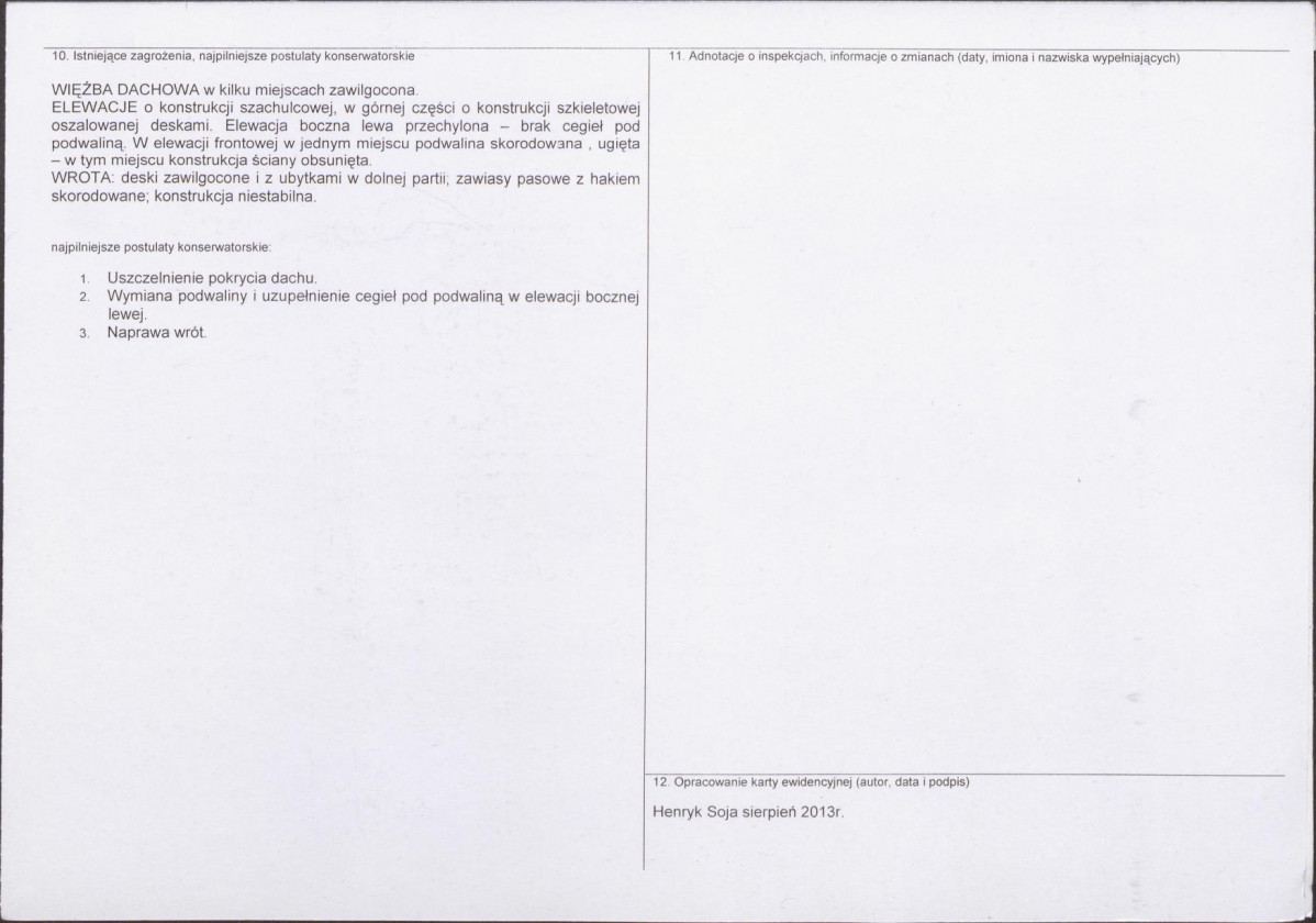 KEZN - Karta obiektu niewpisanego do rejestru, skan nr 2