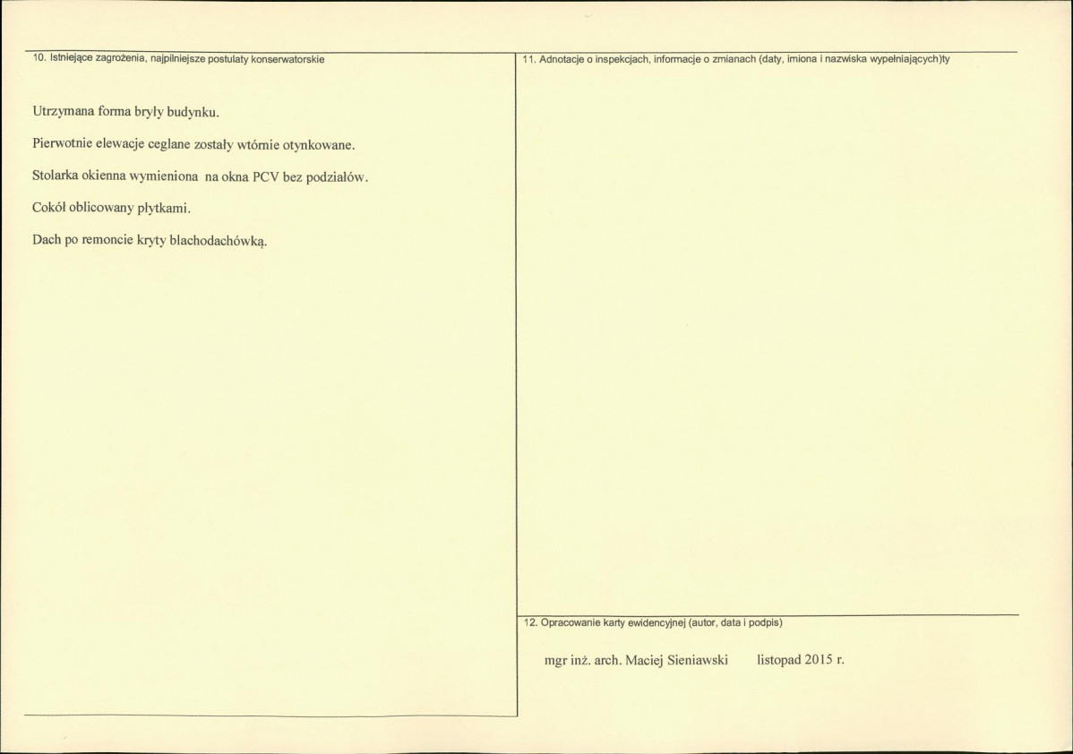 Karta obiektu niewpisanego do rejestru, skan nr 2