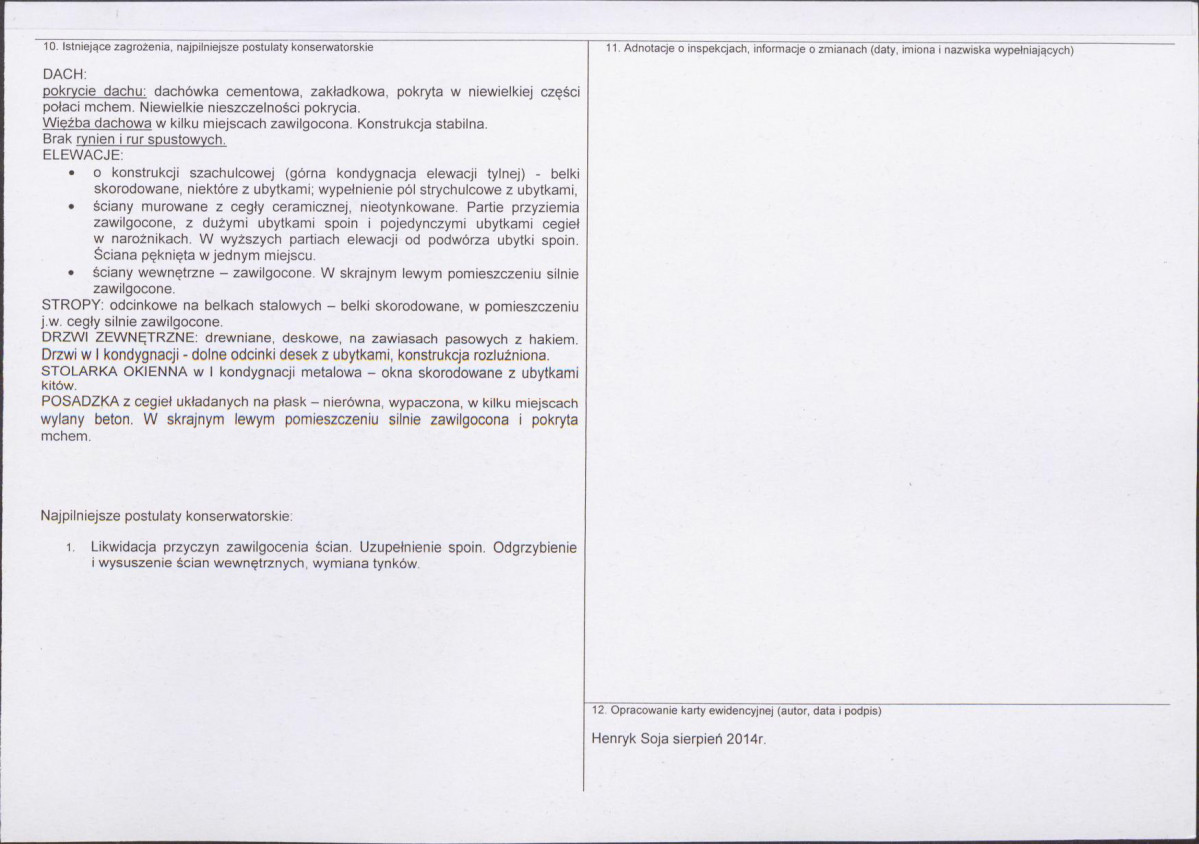 Karta obiektu niewpisanego do rejestru, skan nr 2