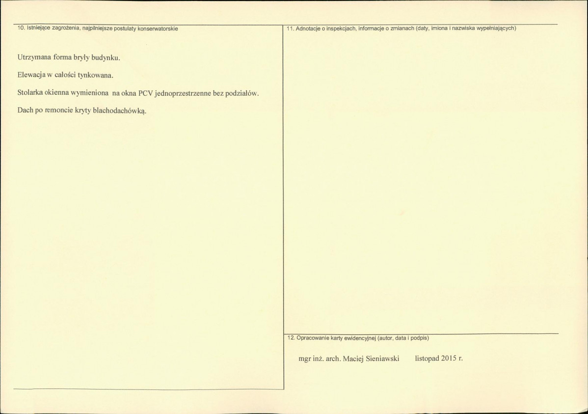 Karta obiektu niewpisanego do rejestru, skan nr 2