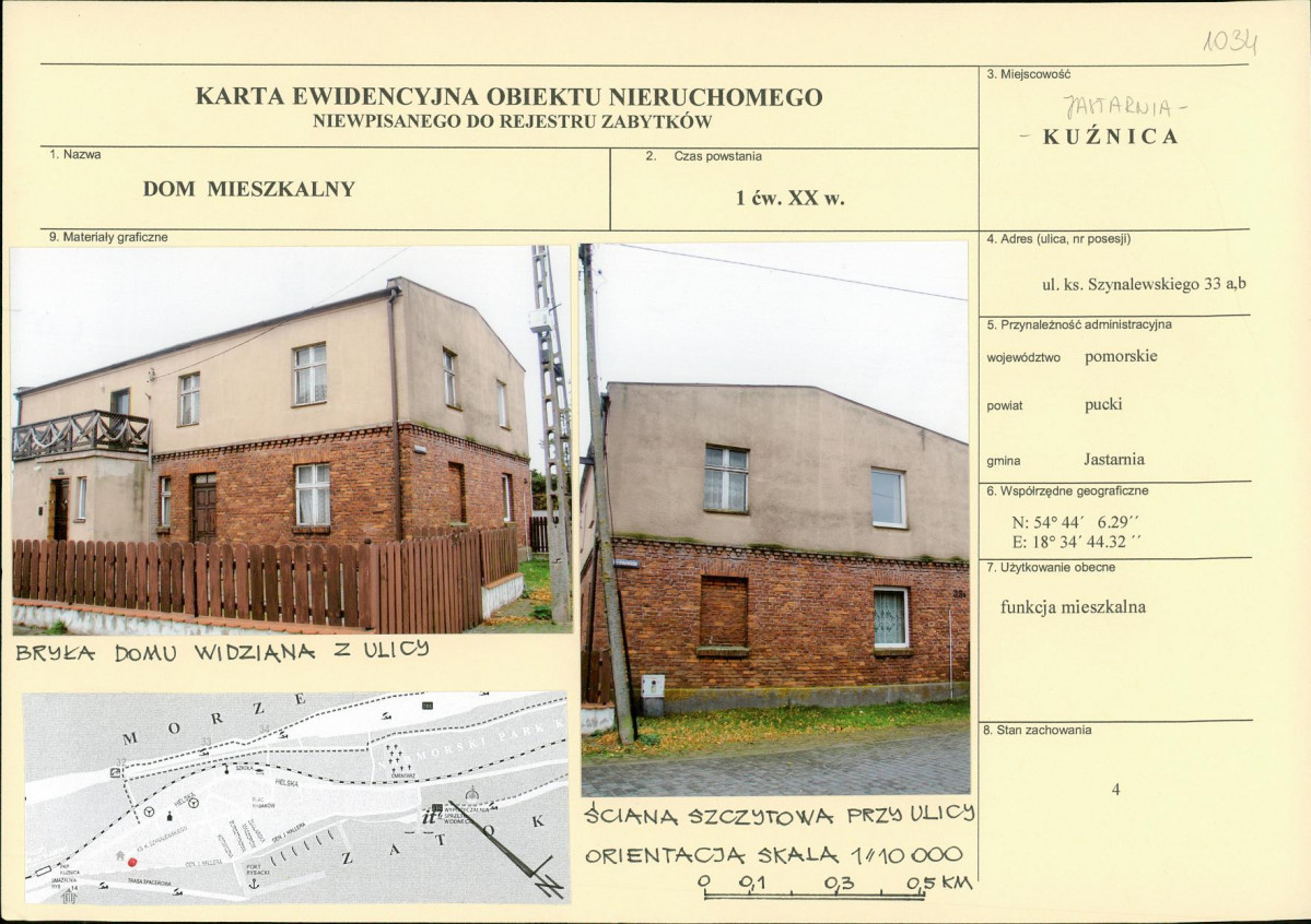Karta obiektu niewpisanego do rejestru, skan nr 1