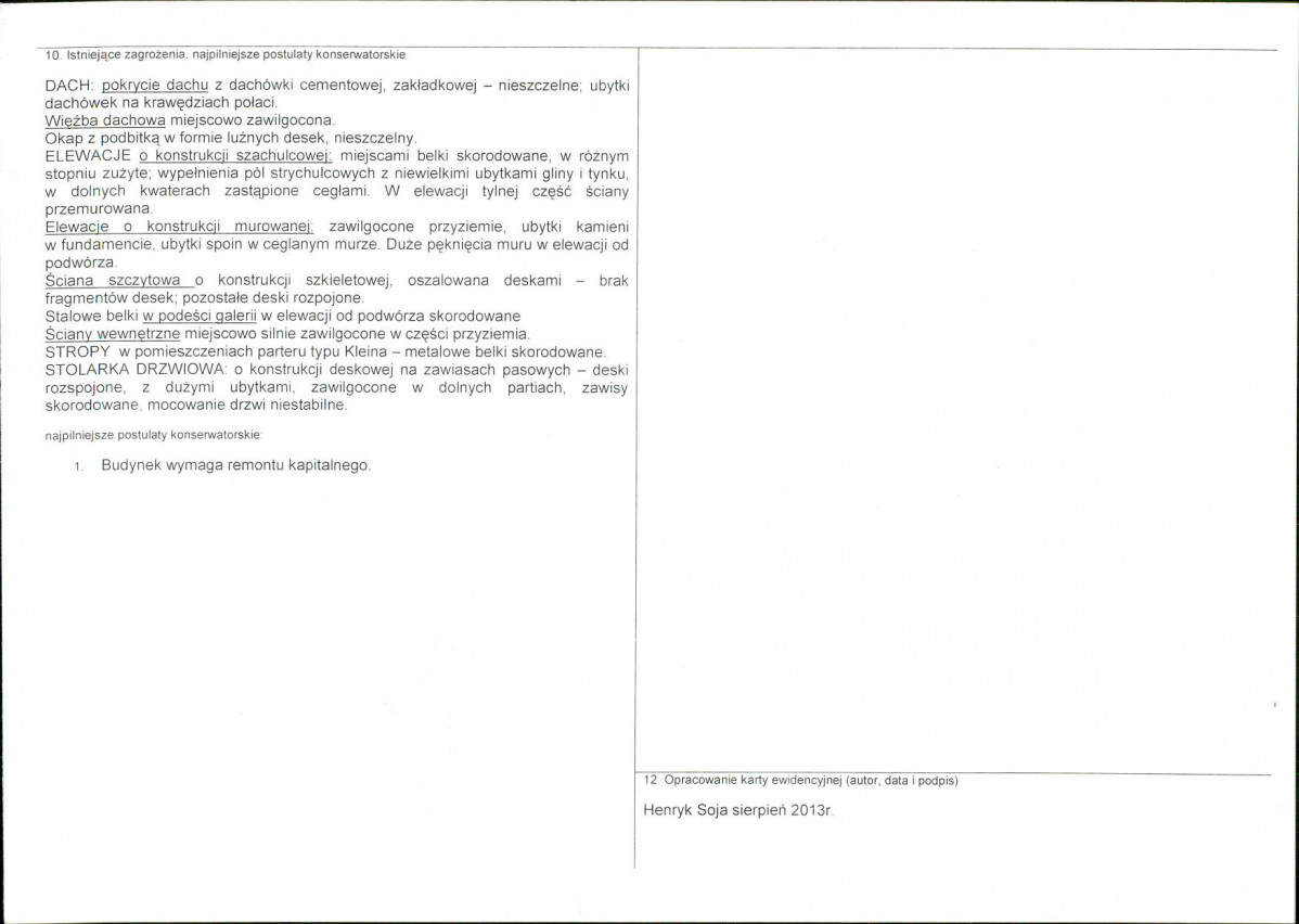 Karta obiektu niewpisanego do rejestru, skan nr 2