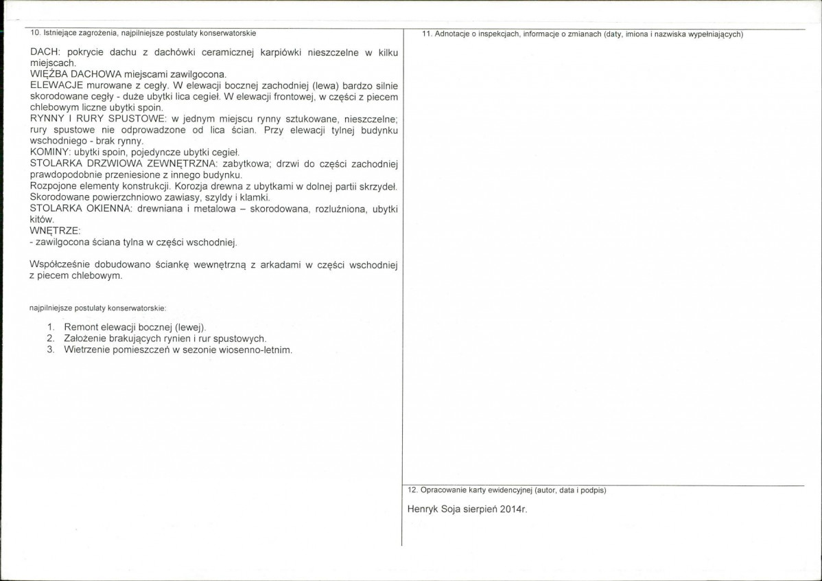 Karta obiektu niewpisanego do rejestru, skan nr 2