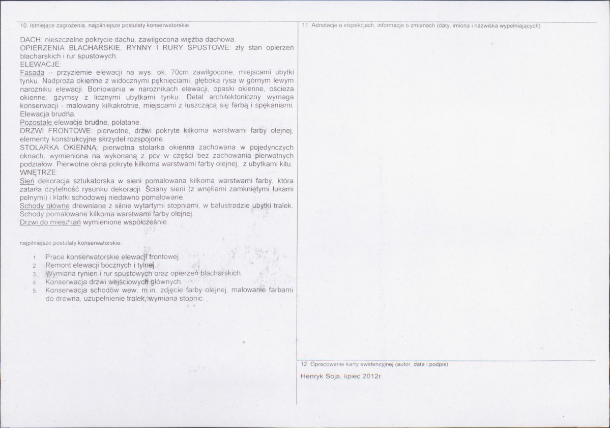 Karta obiektu niewpisanego do rejestru, skan nr 2