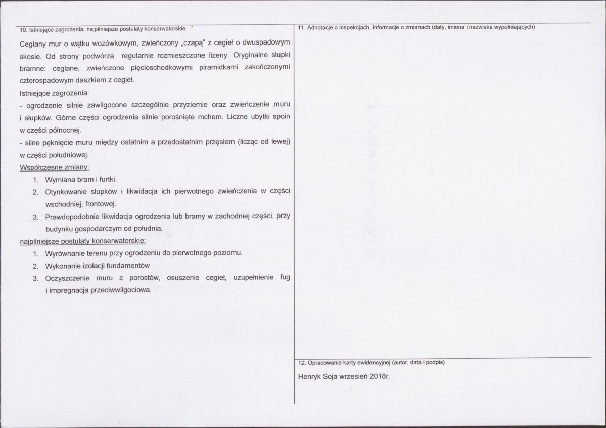 Karta obiektu niewpisanego do rejestru, skan nr 2