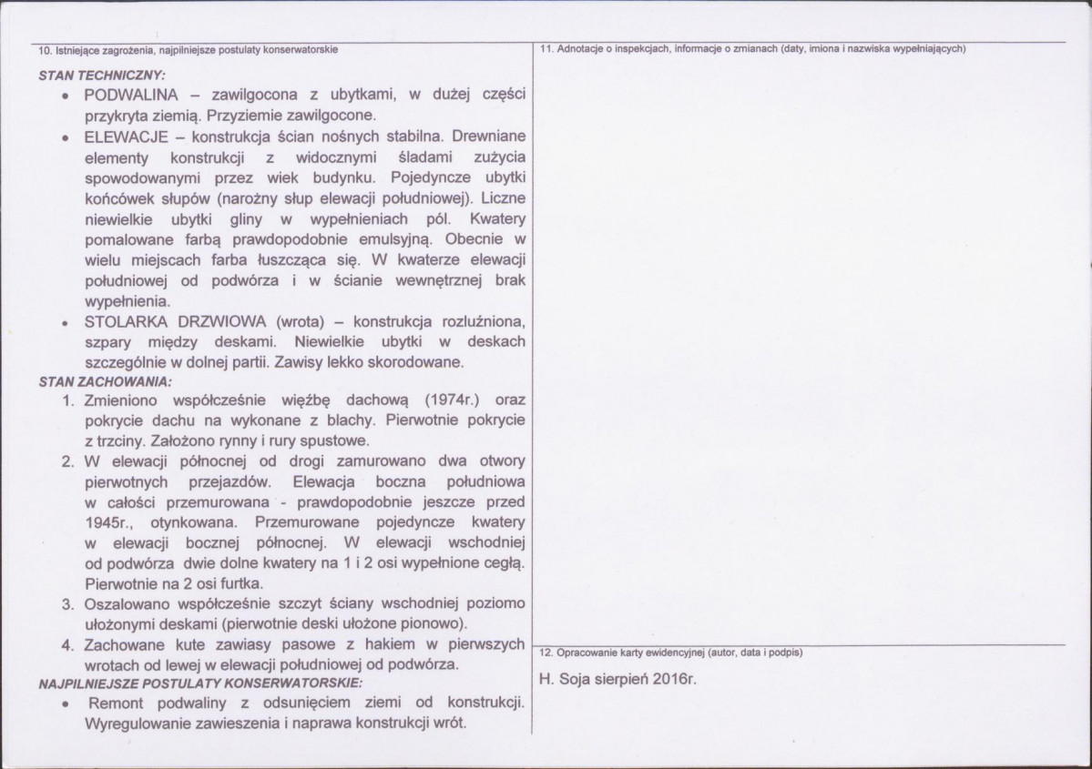 KEZN - Karta obiektu niewpisanego do rejestru, skan nr 2