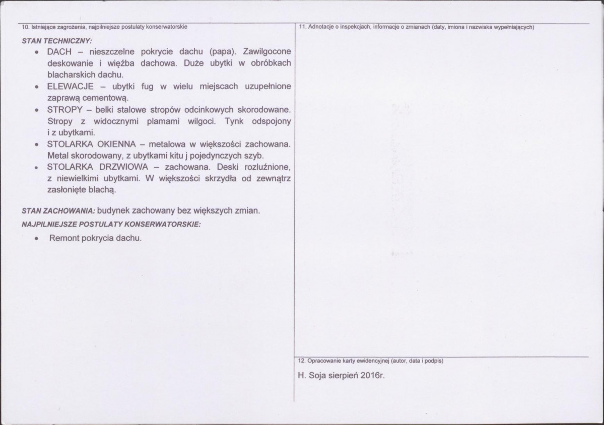 Karta obiektu niewpisanego do rejestru, skan nr 2