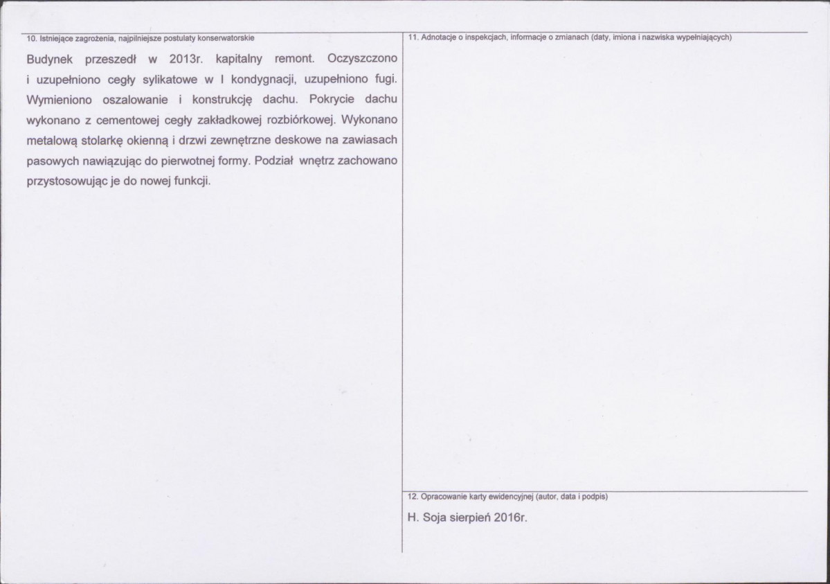 Karta obiektu niewpisanego do rejestru, skan nr 2