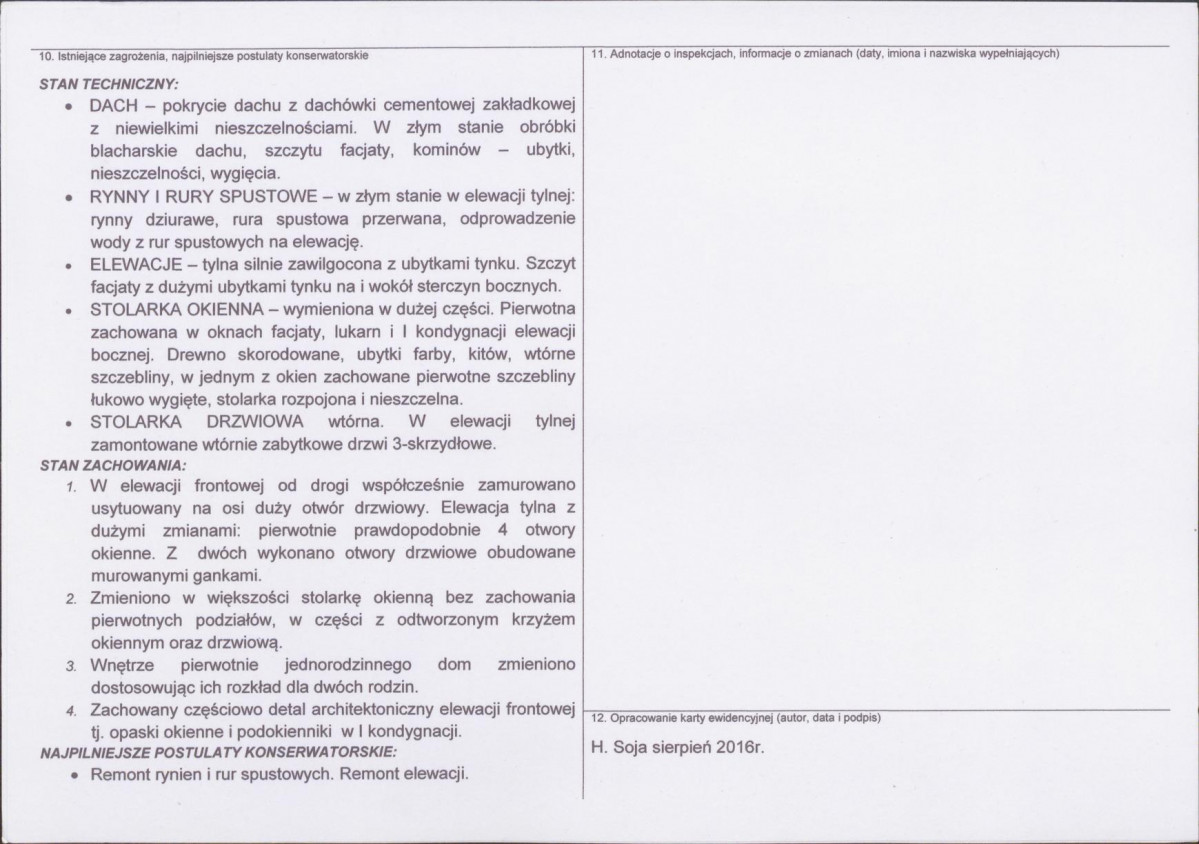 Karta obiektu niewpisanego do rejestru, skan nr 2