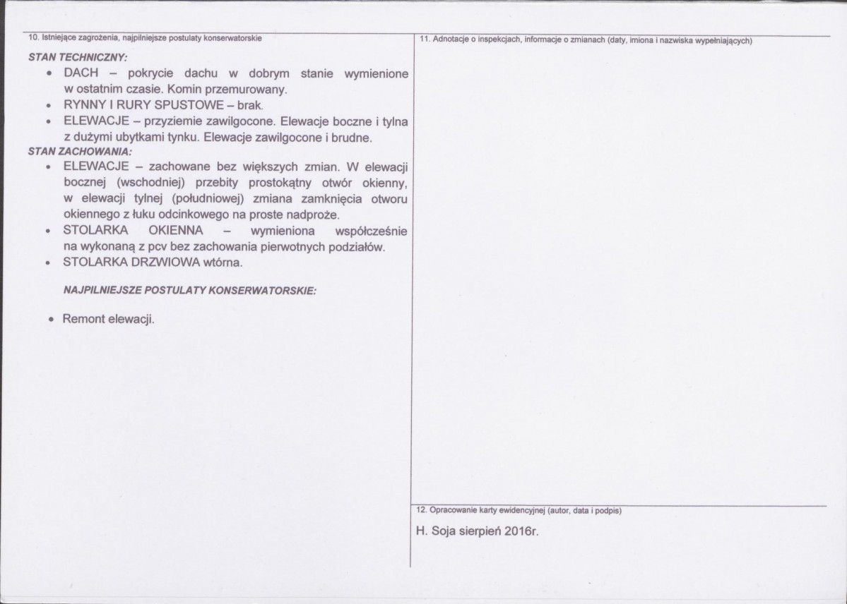 Karta obiektu niewpisanego do rejestru, skan nr 2