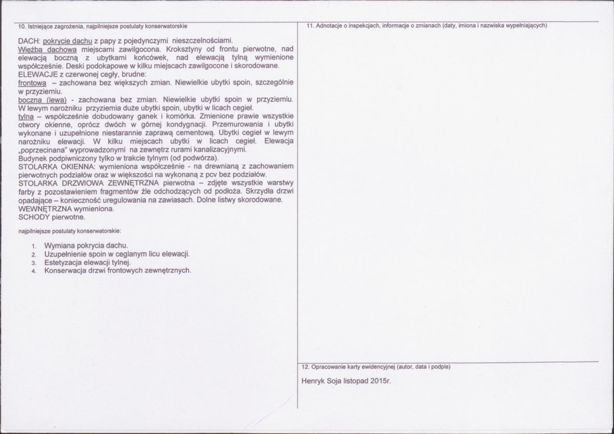 Karta obiektu niewpisanego do rejestru, skan nr 2