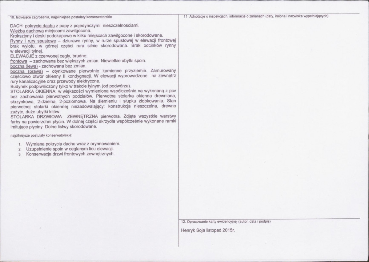 Karta obiektu niewpisanego do rejestru, skan nr 2
