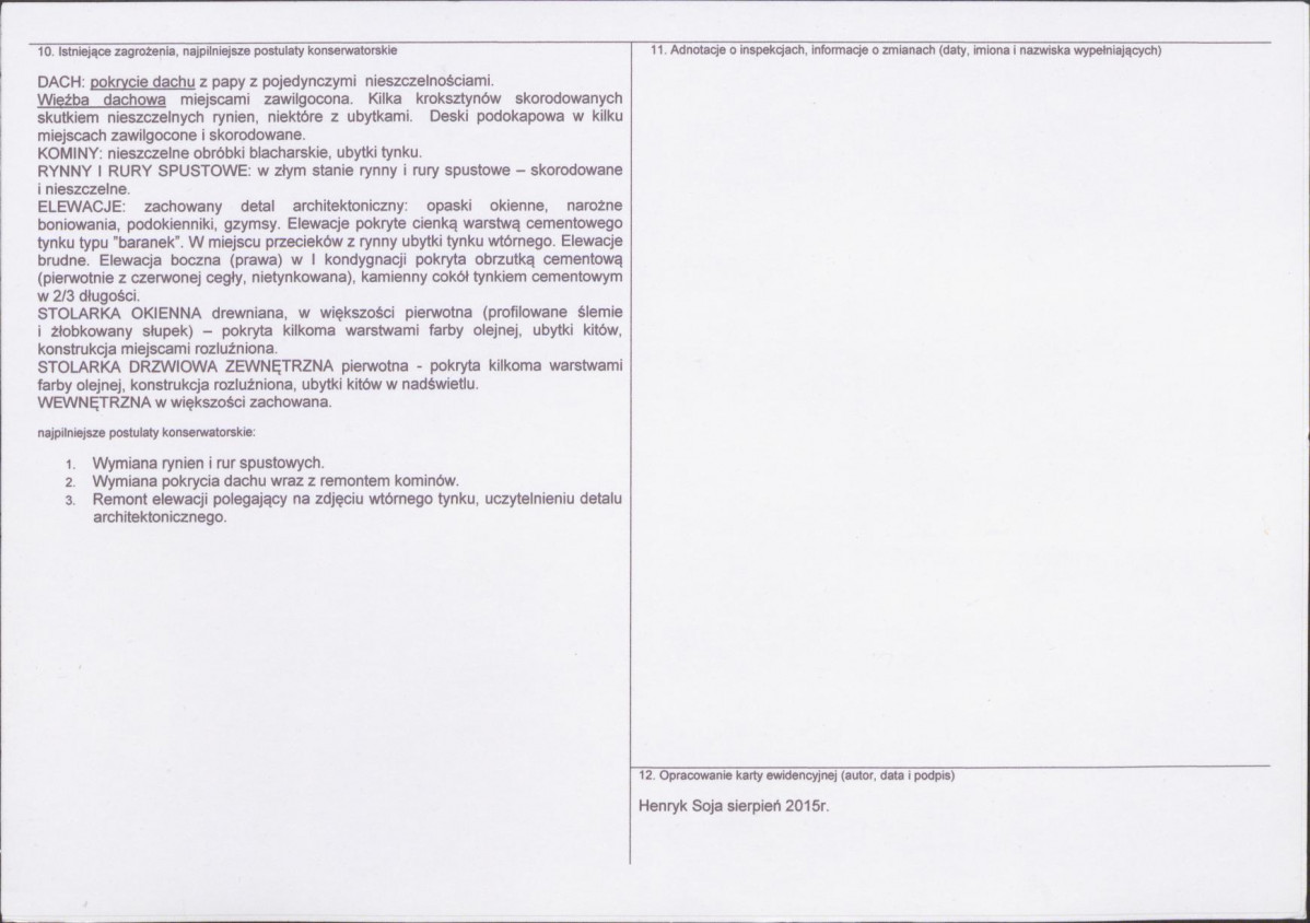 Karta obiektu niewpisanego do rejestru, skan nr 2
