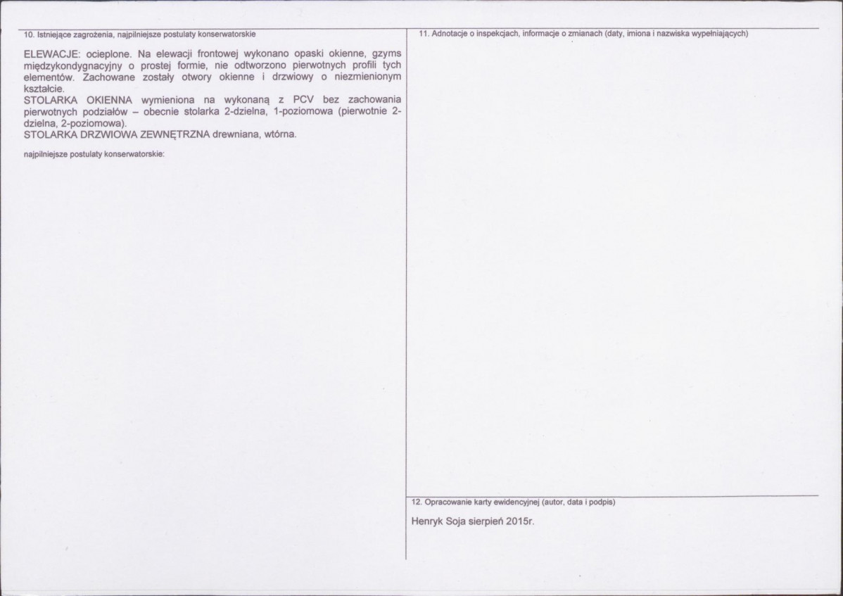Karta obiektu niewpisanego do rejestru, skan nr 2