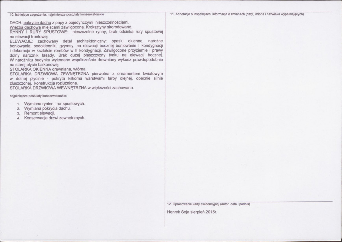 Karta obiektu niewpisanego do rejestru, skan nr 2