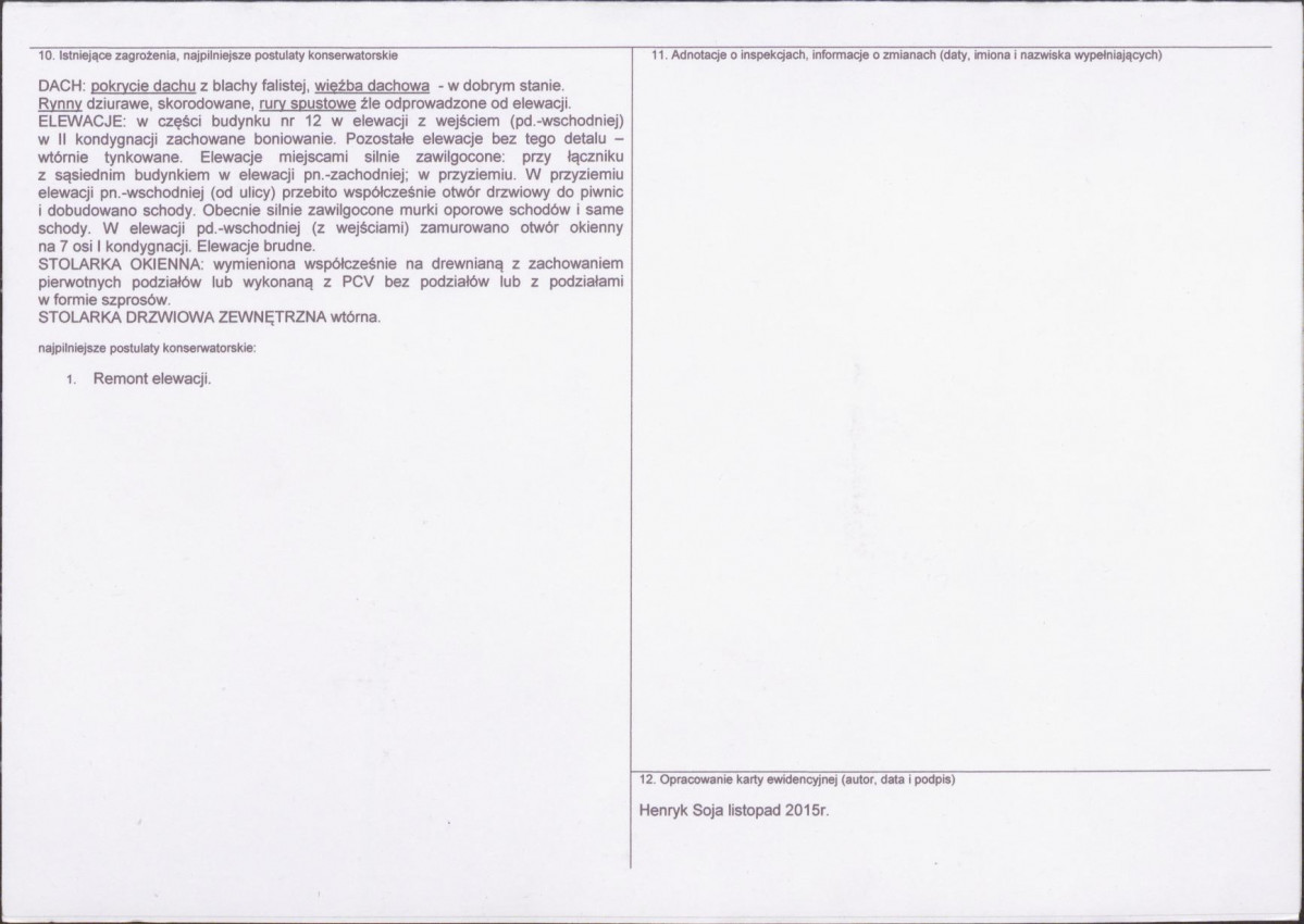 Karta obiektu niewpisanego do rejestru, skan nr 2