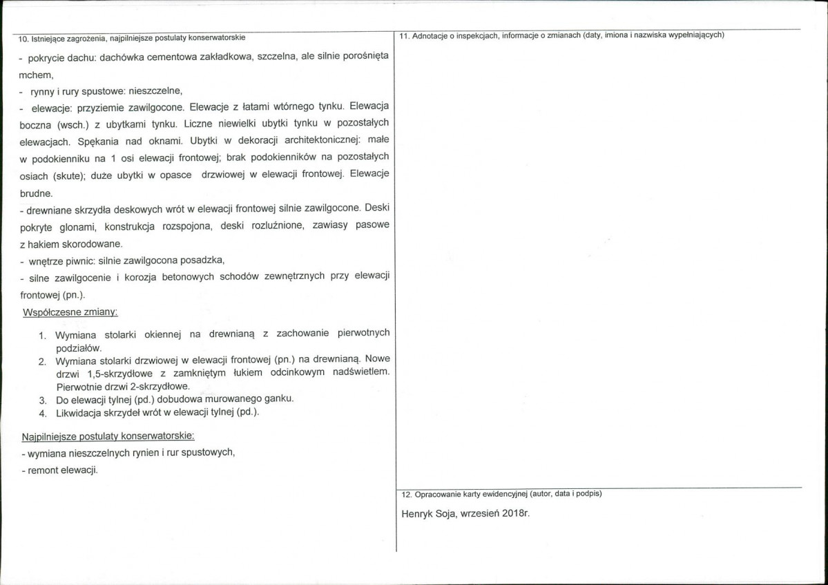 Karta obiektu niewpisanego do rejestru, skan nr 2