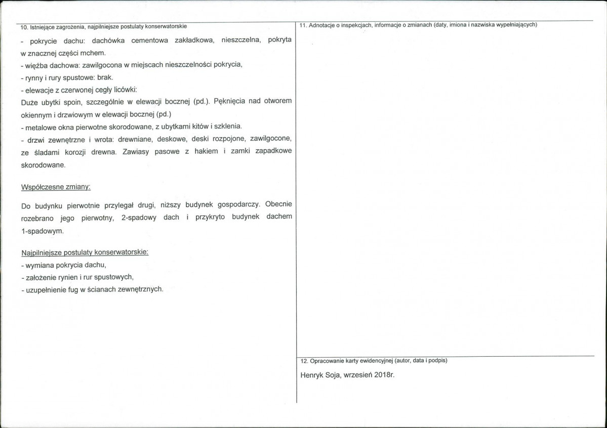 Karta obiektu niewpisanego do rejestru, skan nr 2