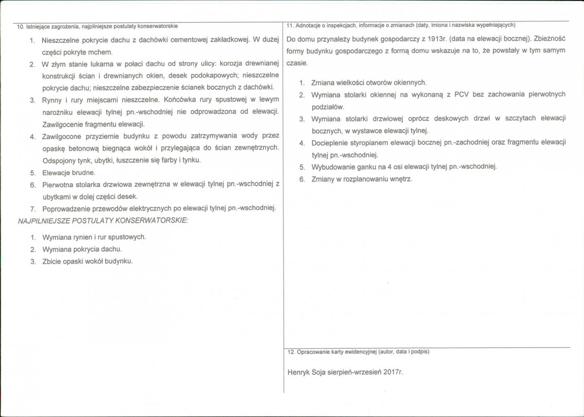 Karta obiektu niewpisanego do rejestru, skan nr 2