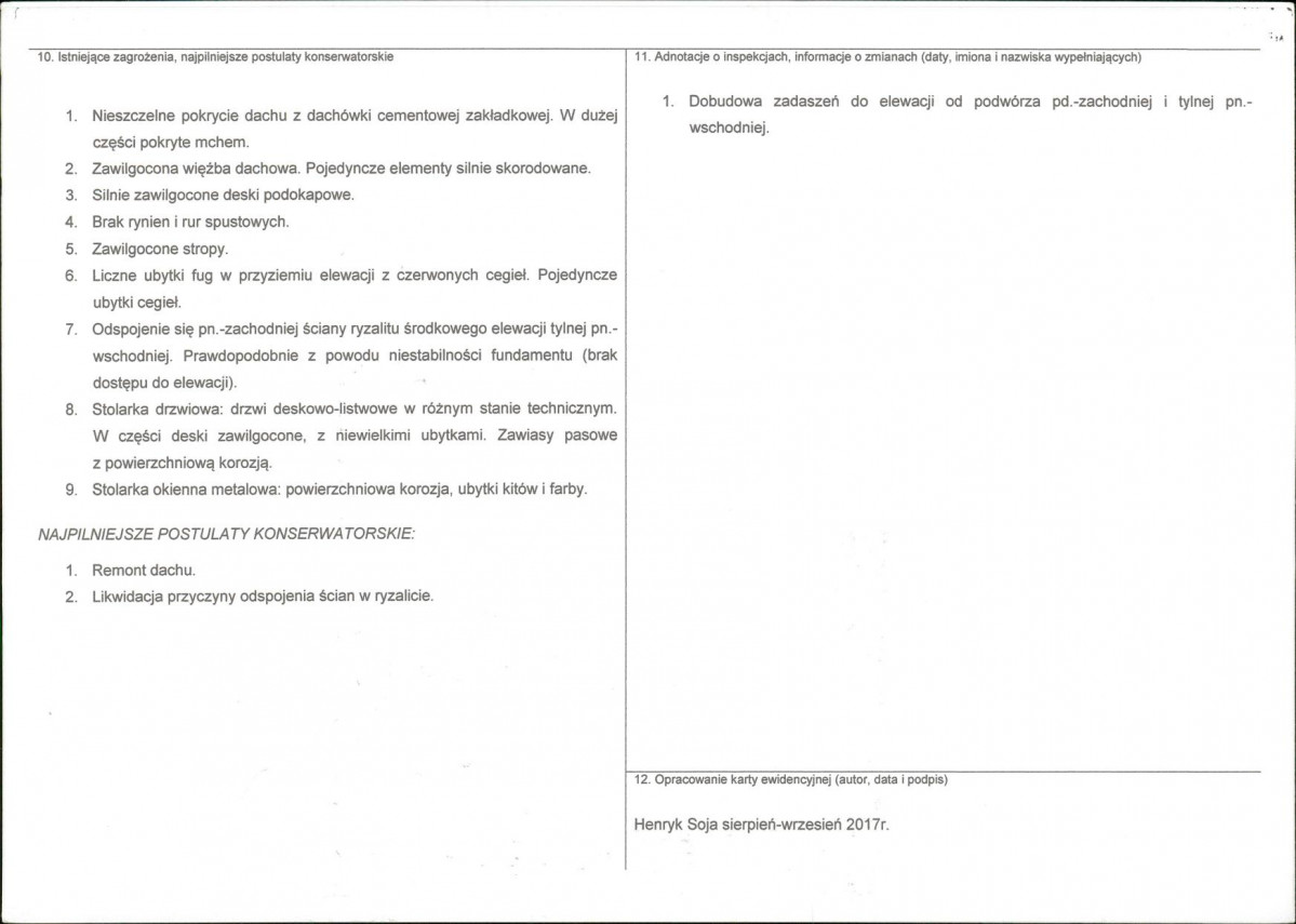 Karta obiektu niewpisanego do rejestru, skan nr 2